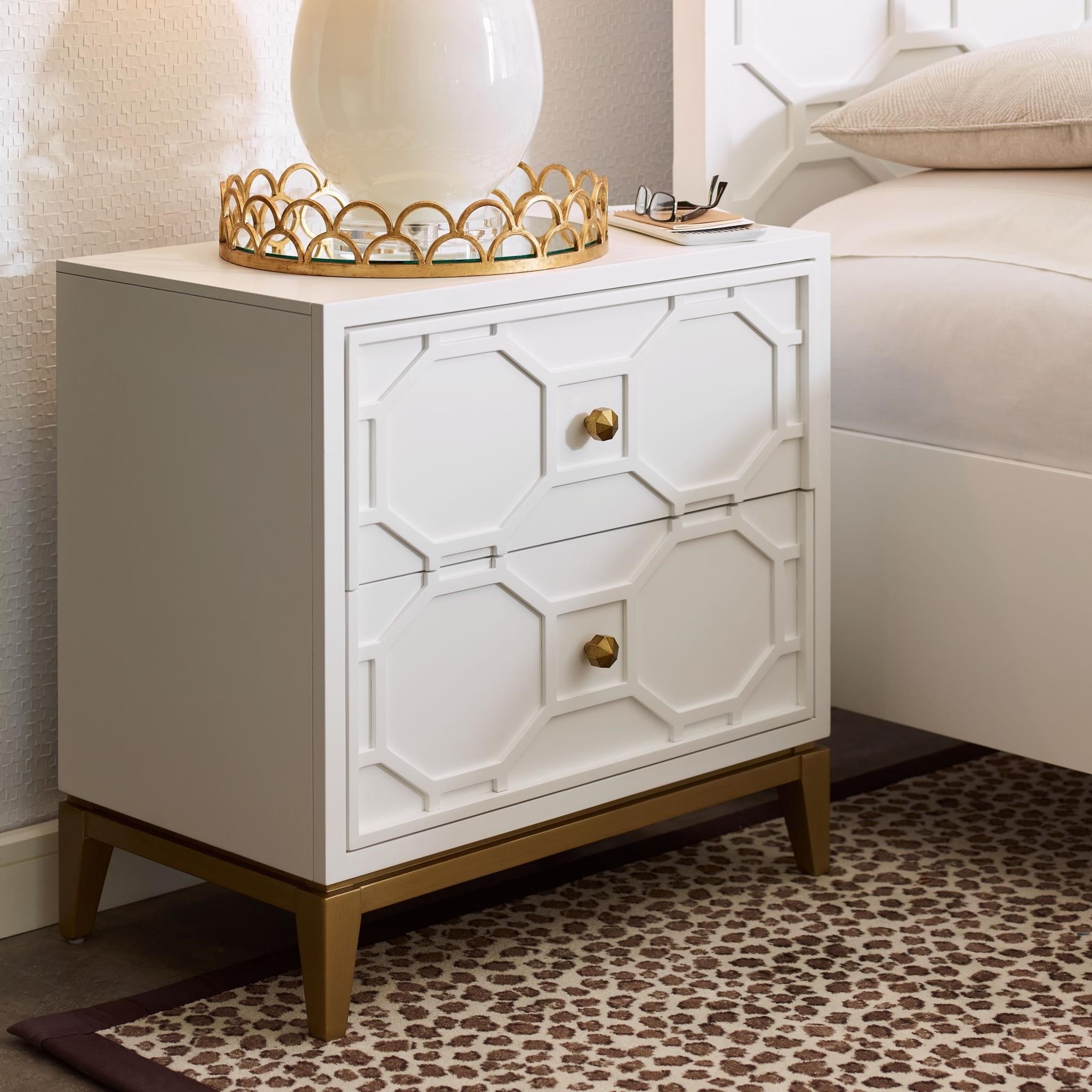 Rachael Ray Home Chelsea 978131003 2Drawer Nightstand with Outlet and